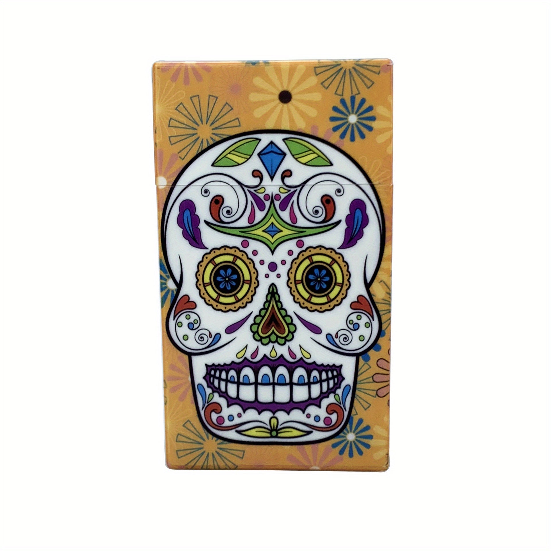 Skull Pattern Acrylic Cigarette Case 20 Capacity Anti Pressure Waterproof