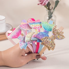 5pcs Girls Headbands Glitter Bow Hair Hoops Hairbands Hair Accessories