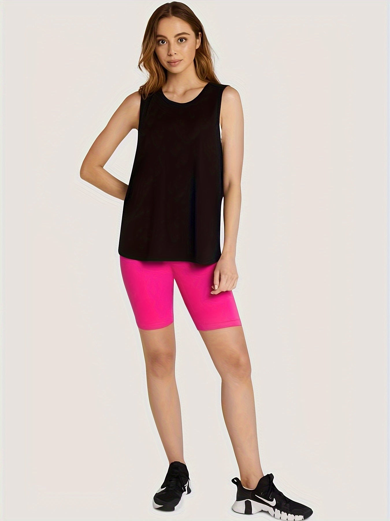 Mesh Back Sports Tank Top, Sleeveless Fitness Top