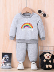 Rainbow Series Graphic Baby Sweatshirt Pants Set