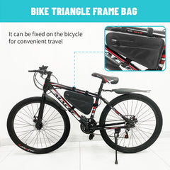 Bike Frame Storage Bag Reflective Triangle Water Resistant Under Seat Pouch