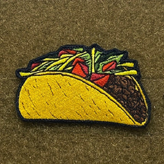 3pcs Taco Morale Patches Embroidered Applique Fastener Hook & Loop Emblem
