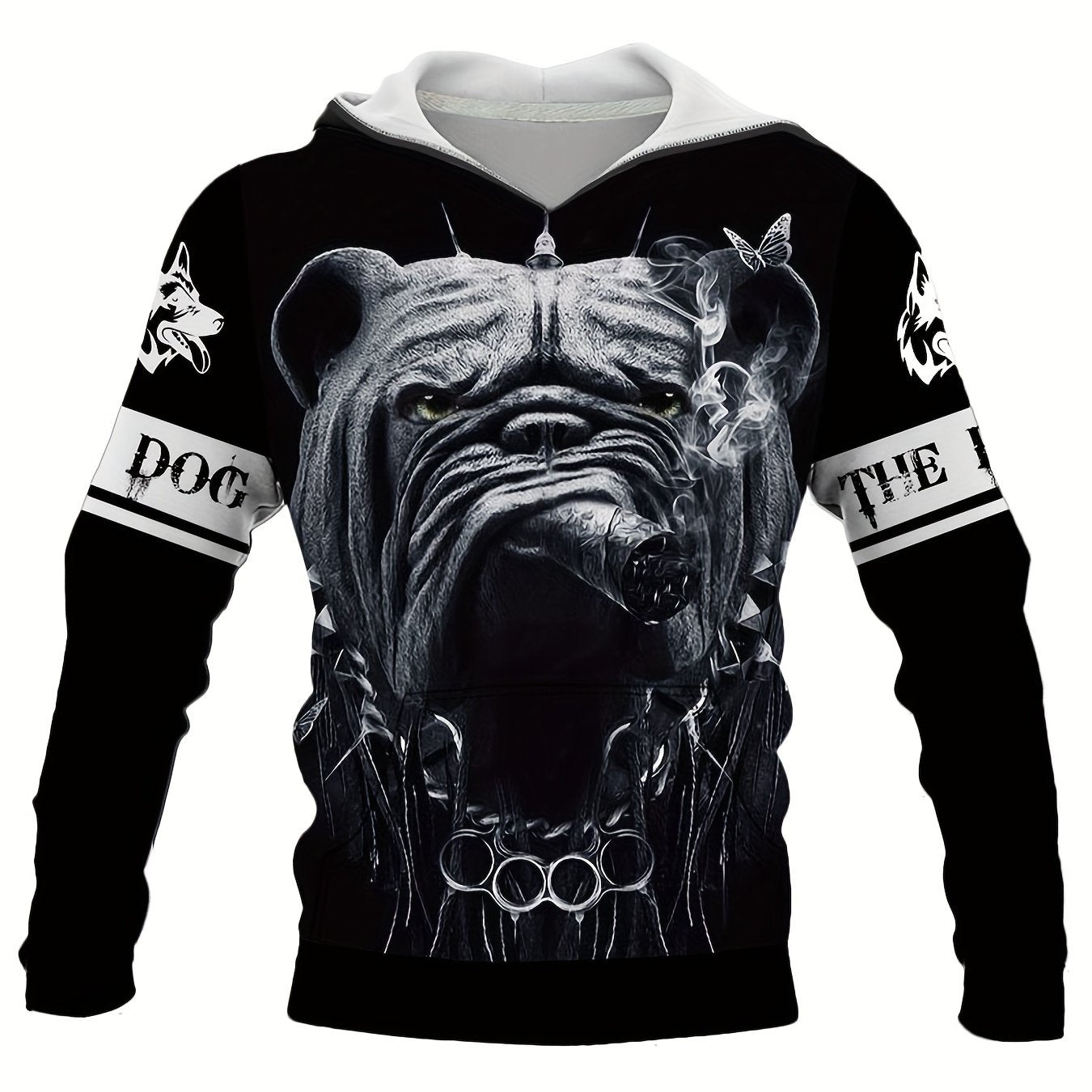 Dog 3D Print Hoodie Graphic Pullover for Men