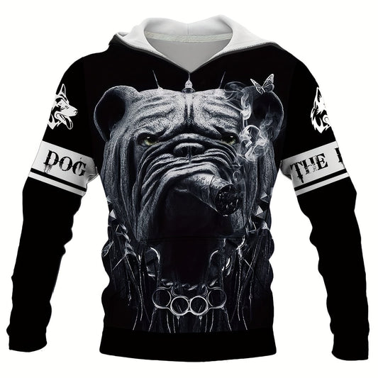 Dog 3D Print Hoodie Graphic Pullover for Men