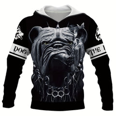 Dog 3D Print Hoodie Graphic Pullover for Men