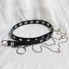 Punk Style Leather Belt Unisex Personality Hip Hop Chain Young Student Belt