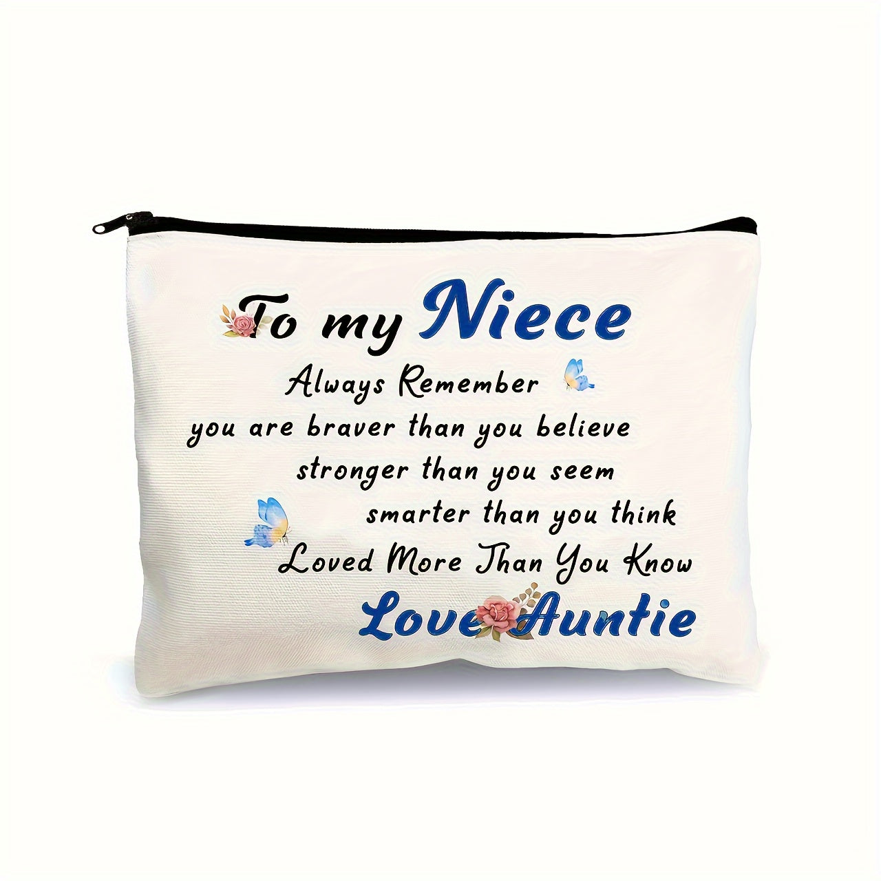 Gift For Niece Girl Cosmetic Bag You Are Braver Than You Think Love Auntie
