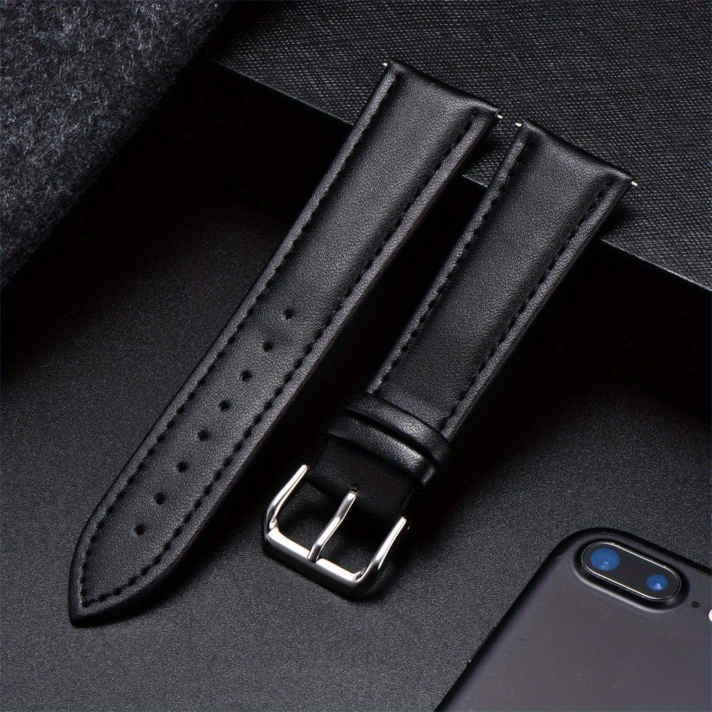 1pc Business PU Leather Strap 18 20 22 24mm Watch Strap