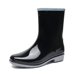 Women's Waterproof Non-Slip Rain Boots Outdoor Mid-Top Boots