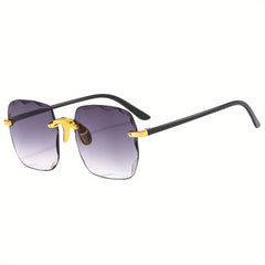 Rimless Square Sunglasses Gradient Lens Glasses UV400