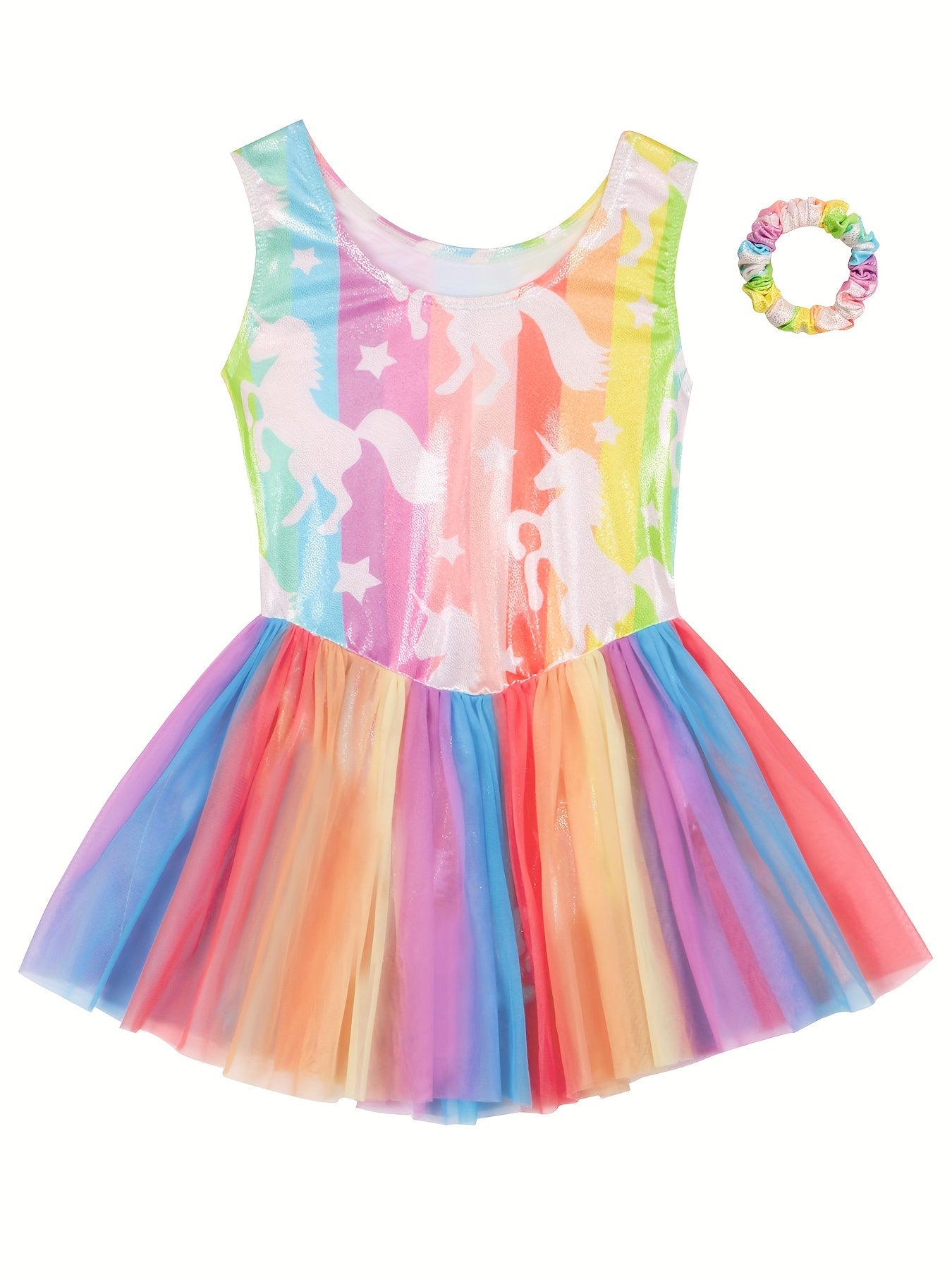 Girls Sequin Sleeveless Gymnastics Suit Stretchy Ballet Leotard