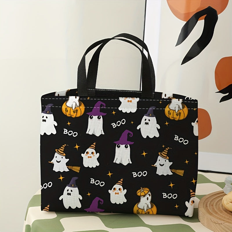 Halloween Ghost Printed Lunch Bag Waterproof Insulated Bag