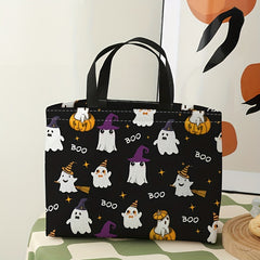 Halloween Ghost Printed Lunch Bag Waterproof Insulated Bag