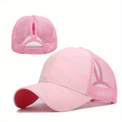 Kids Mesh Sunshade Ponytail Baseball Cap