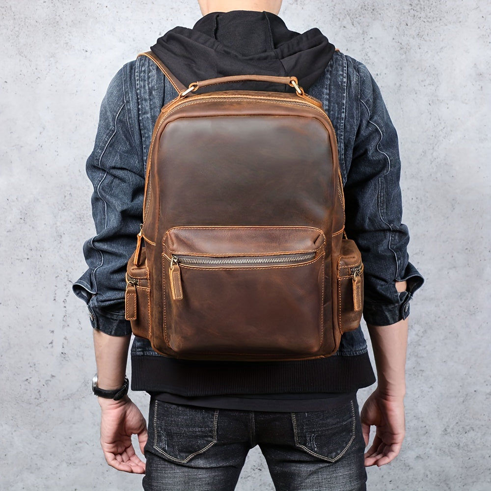Vintage Retro Leather Backpack Casual Men's Women's Backpack