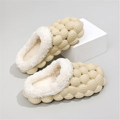 Women's Fleece Bubble Slides Warm Soft Shoes