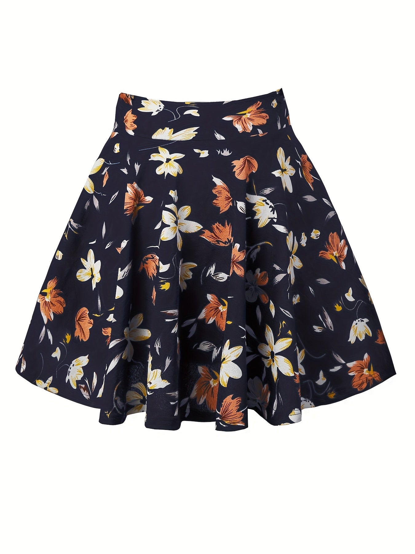 Floral Print Pleated Mini Skirt for Women