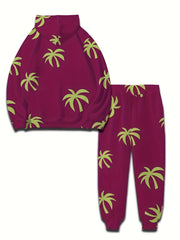 Flowers Print Men's 2pcs Hoodie & Sweatpants Set