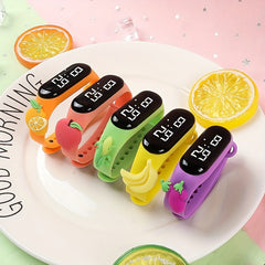 5pcs Cartoon Fruit Kids' Watch Set Colorful Wristwatches for Girls