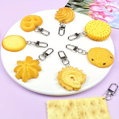 Simulation Cookie Keyring Pendant Love Soda Cracker Decoration Gift