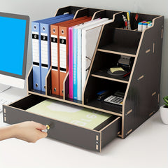 Wooden Office Supplies Storage Box Drawer Type File Box Wooden Storage Rack