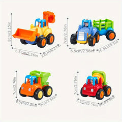 Friction Powered Car Push Car Tractor Bulldozer Dump Cement Mixer Toy