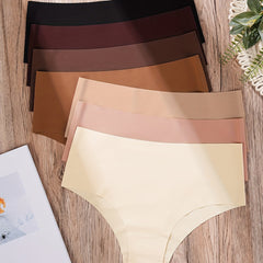7 Seamless Hipster Panties Soft High Waist Stretchy Women's Lingerie
