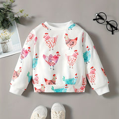 Cartoon Animal Print Kids Sweatshirt Baby Boys Pullover Top