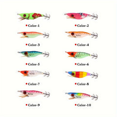 5pcs Luminous Squid Jigs Artificial Squid Hook Jigging Baits