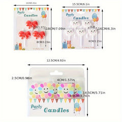Birthday Candles Wrapped Decoration Bowknot Cloud Rainbow Flower Theme