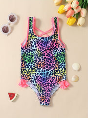 Girl's Polka Dot One Piece Swimsuit Halter Swimwear