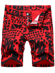Creative Insect Print Denim Shorts for Men