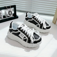 Thick Bottom Chunky Sneakers Shock Absorption Lightweight Skate Shoes