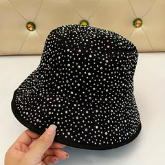 Rhinestone Decor Casual Bucket Hat - Adjustable Fisher