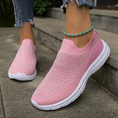 Women's Rhinestone Tennis Sports Shoes Lightweight Breathable Non slip
