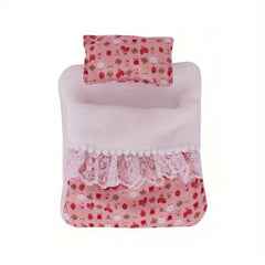 2pcs Dollhouse Sleeping Bag Set with Fabric Bags and Pillows