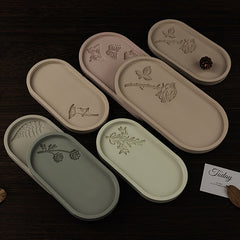 Concrete Printed Dish Tray Storage Silicone Mold DIY Gypsum Cement