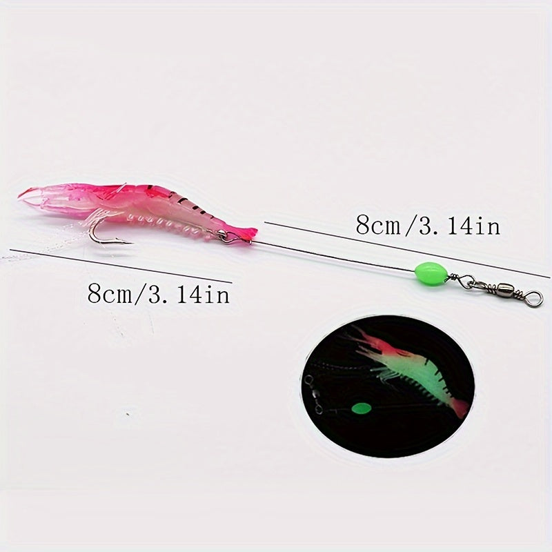 1pc 5g Luminous Shrimp Lure Biomimetic Bait With Barbed Hook