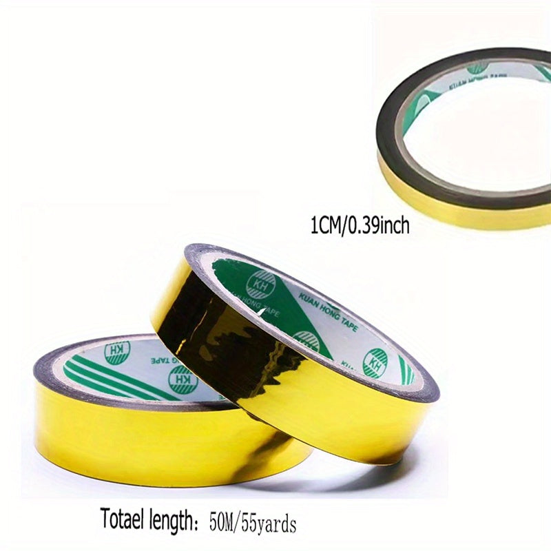Golden Foil Washi Tapes Laser Colors Glitter Slim Adhesive Masking Tapes