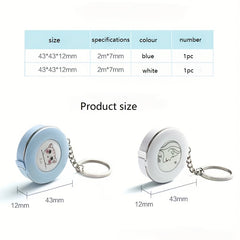 Cartoon Mini Tape Measure Keychain 2m Small Ruler Student Height Centimeter