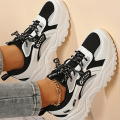 Women's Breathable Mesh Sneakers Low Top Lace Up Shoes