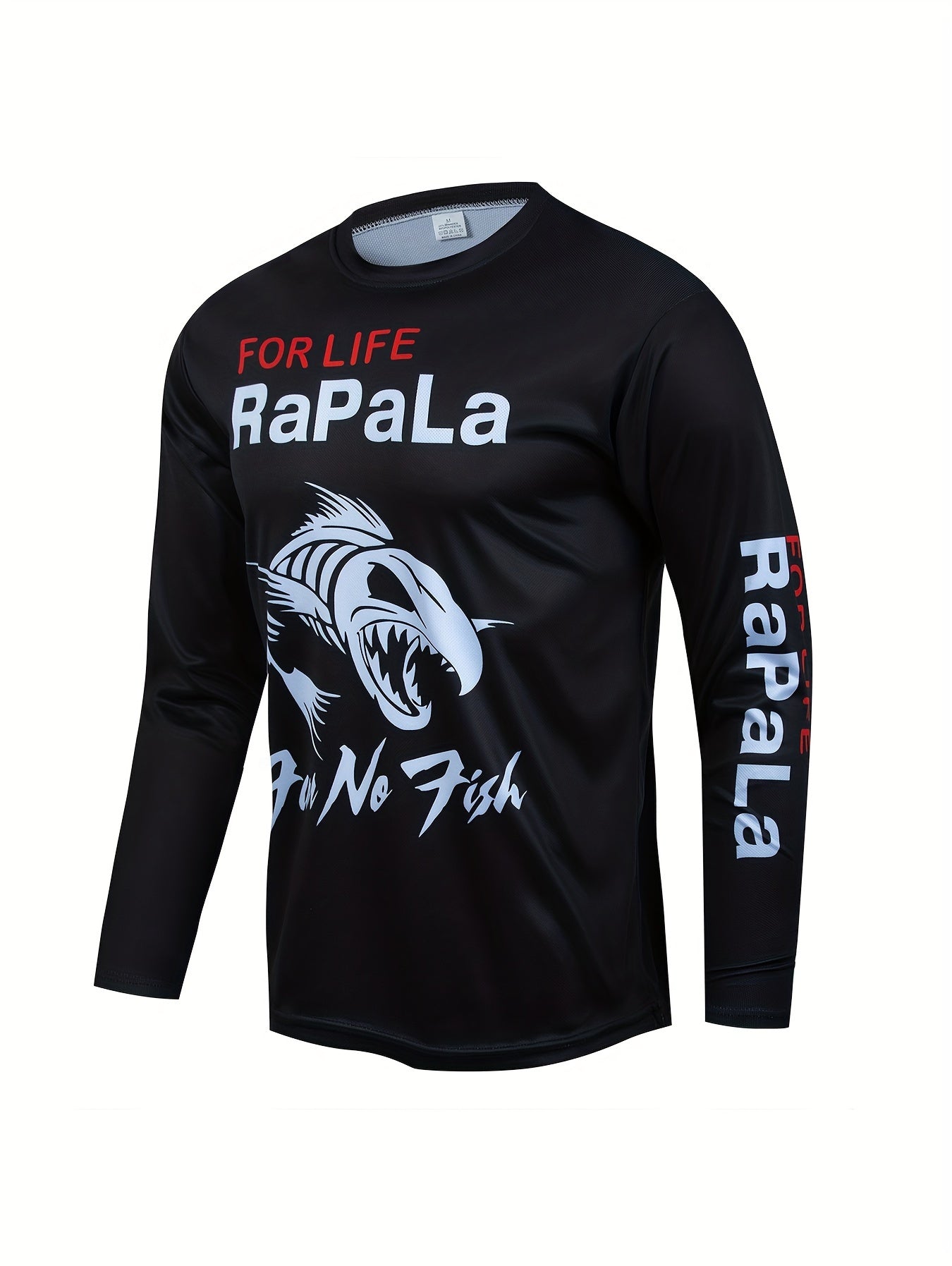 Men's Fish Bone Pattern Shirt Casual Crew Neck Long Sleeve Tee Top