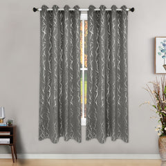 Grey Silvery Branch Blackout Curtain