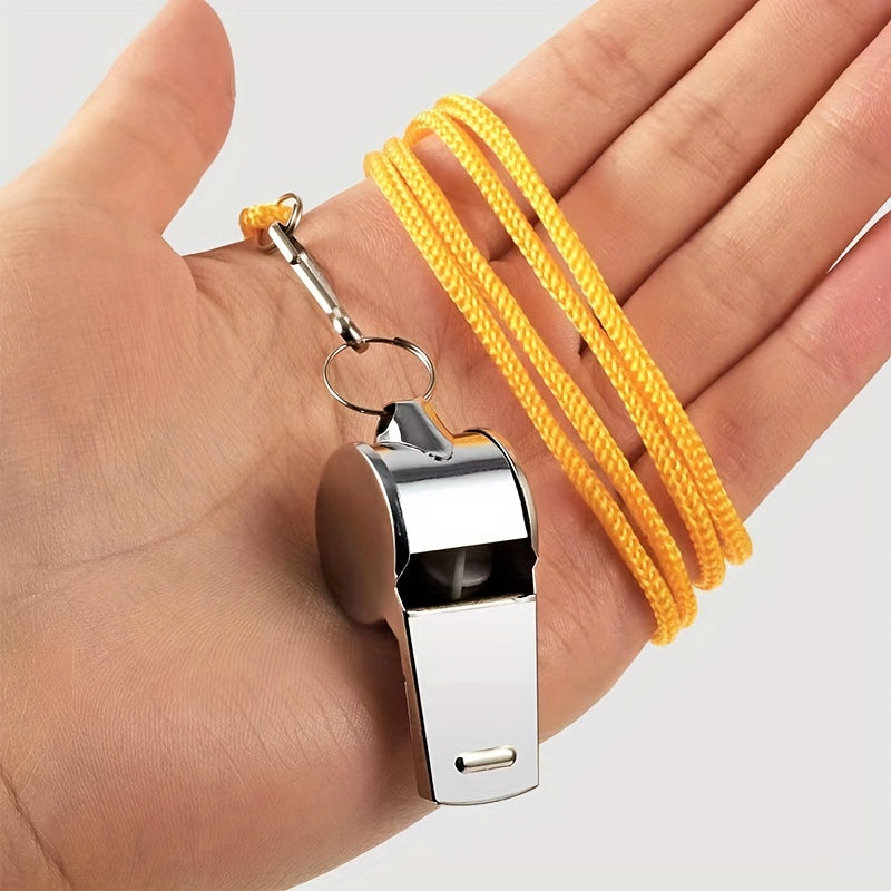 Stainless Steel Sports Whistle with Lanyard - Referee Coach Whistle