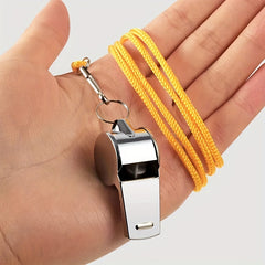 Stainless Steel Sports Whistle with Lanyard - Referee Coach Whistle