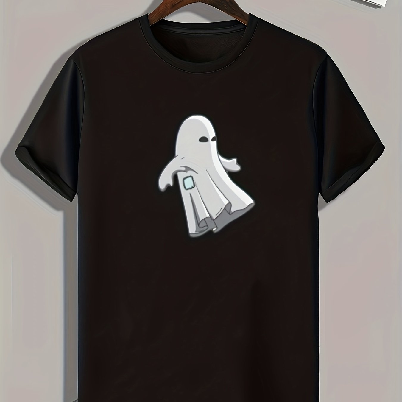 Halloween Ghost Print Men's Graphic T-shirt Casual Comfy Tees