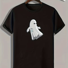 Halloween Ghost Print Men's Graphic T-shirt Casual Comfy Tees