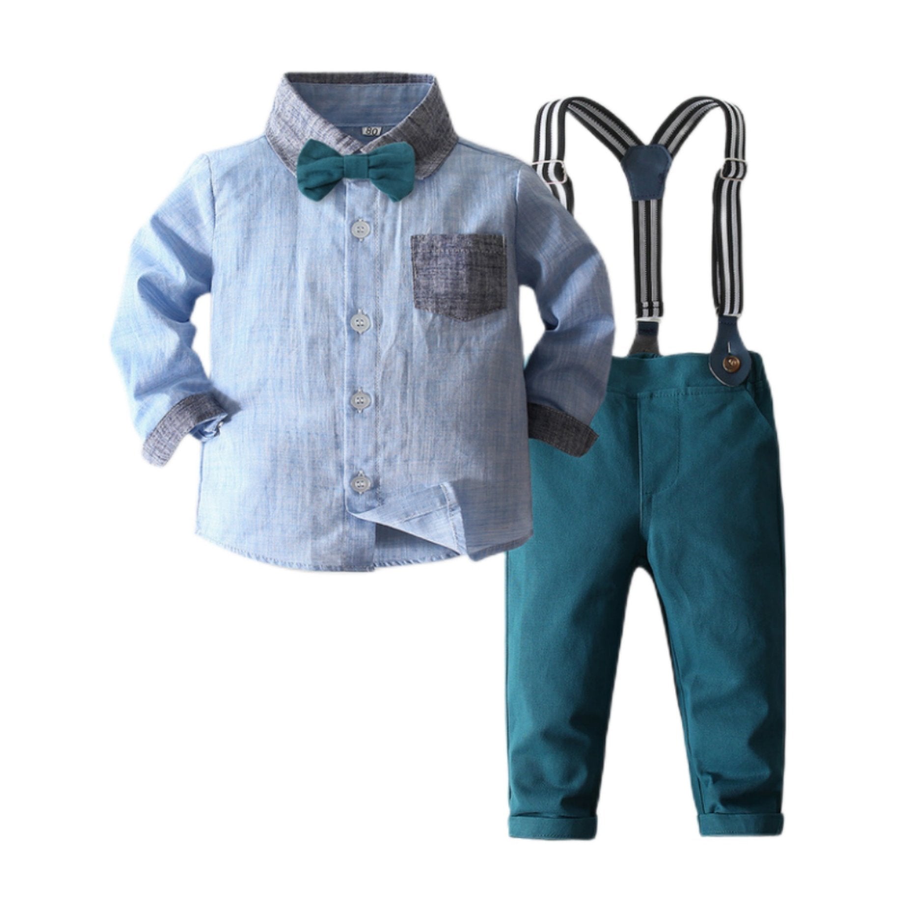 Boys Gentleman Outfits Long Sleeve Shirt&Pants Set