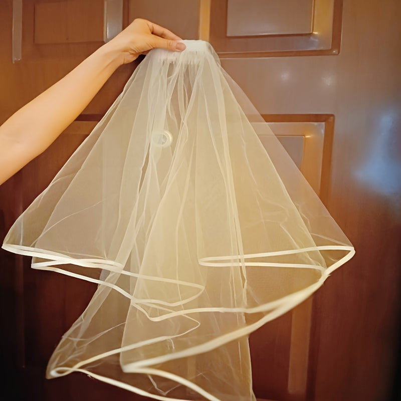 Romantic Sheer Tulle Bridal Veil Wedding Accessory