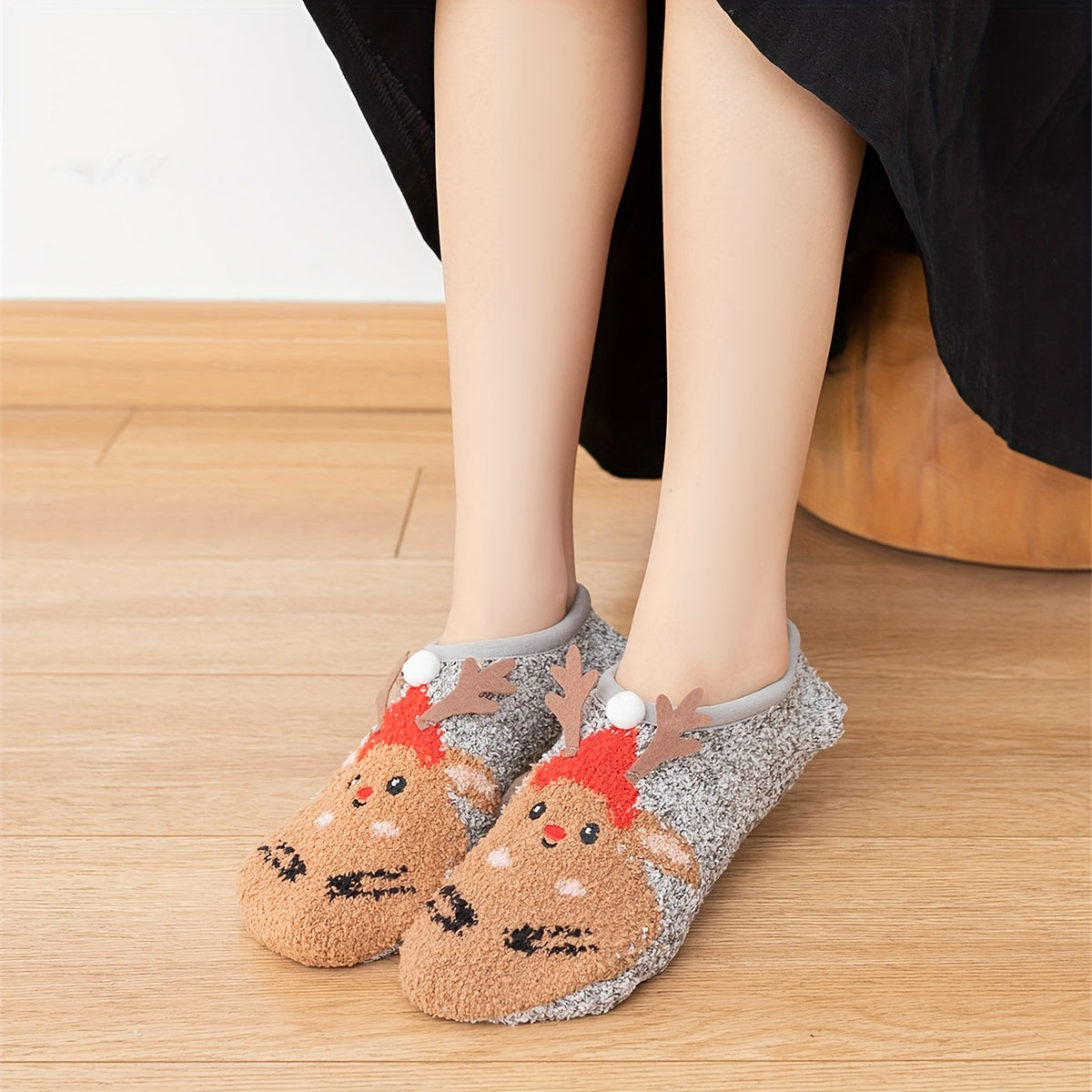 Cute Cartoon Print Fuzzy Socks for Women